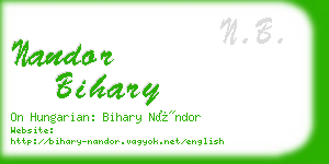 nandor bihary business card